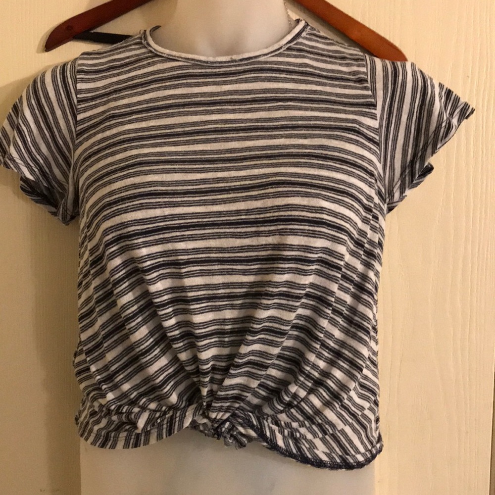 Striped knitted crop top